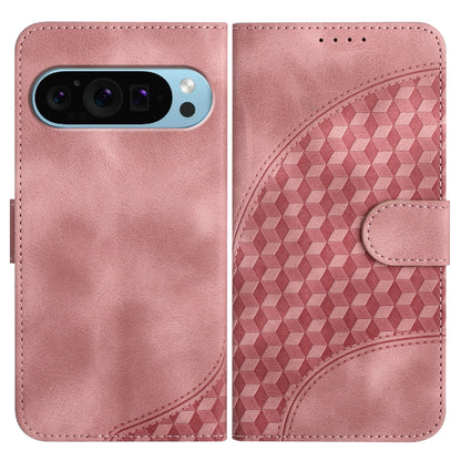 For Google Pixel 9 Pro YX0060 Elephant Head Embossed Phone Leather Case with Lanyard(Pink) - Google Cases by buy2fix | Online Shopping UK | buy2fix