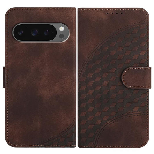 For Google Pixel 10 / Pixel 10 Pro Elephant Head Embossed Phone Leather Case with Lanyard(Coffee) - Google Cases by buy2fix | Online Shopping UK | buy2fix