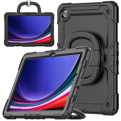 For Samsung Galaxy Tab A9+ Handle Silicone Hydric PC Tablet Case with Shoulder Strap(Black) - Galaxy Tab A9+ by buy2fix | Online Shopping UK | buy2fix