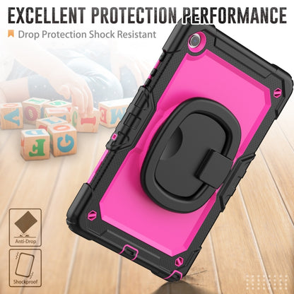 For Samsung Galaxy Tab A9+ Handle Silicone Hydric PC Tablet Case with Shoulder Strap(Rose Red) - Galaxy Tab A9+ by buy2fix | Online Shopping UK | buy2fix