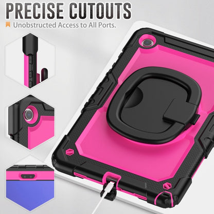 For Samsung Galaxy Tab A9+ Handle Silicone Hydric PC Tablet Case with Shoulder Strap(Rose Red) - Galaxy Tab A9+ by buy2fix | Online Shopping UK | buy2fix