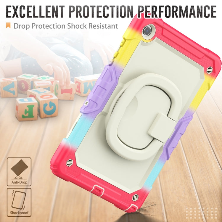 For Samsung Galaxy Tab A9+ Handle Silicone Hydric PC Tablet Case with Shoulder Strap(Colorful Red) - Galaxy Tab A9+ by buy2fix | Online Shopping UK | buy2fix