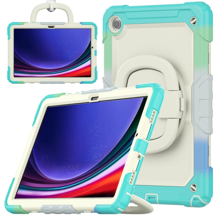For Samsung Galaxy Tab A9+ Handle Silicone Hydric PC Tablet Case with Shoulder Strap(Colorful Blue) - Galaxy Tab A9+ by buy2fix | Online Shopping UK | buy2fix
