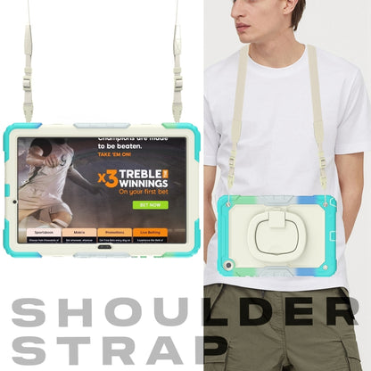 For Samsung Galaxy Tab A9+ Handle Silicone Hydric PC Tablet Case with Shoulder Strap(Colorful Blue) - Galaxy Tab A9+ by buy2fix | Online Shopping UK | buy2fix