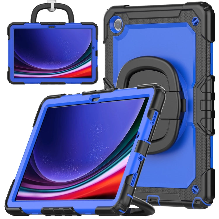 For Samsung Galaxy Tab A9+ Handle Silicone Hydric PC Tablet Case with Shoulder Strap(Dark Blue PC) - Galaxy Tab A9+ by buy2fix | Online Shopping UK | buy2fix