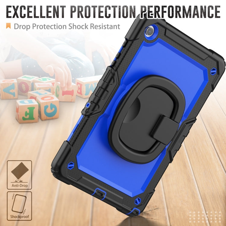 For Samsung Galaxy Tab A9+ Handle Silicone Hydric PC Tablet Case with Shoulder Strap(Dark Blue PC) - Galaxy Tab A9+ by buy2fix | Online Shopping UK | buy2fix