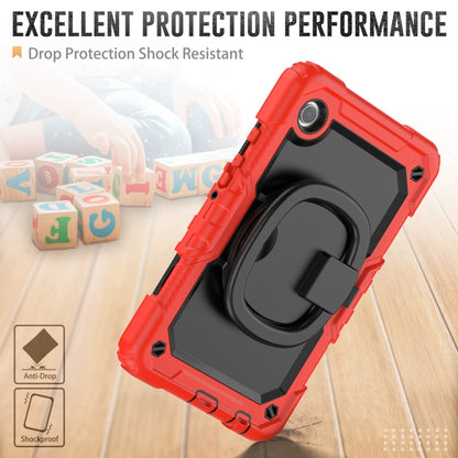 For Samsung Galaxy Tab A9 Handle Silicone Hydric PC Tablet Case with Shoulder Strap(Red) - Galaxy Tab A9 by buy2fix | Online Shopping UK | buy2fix