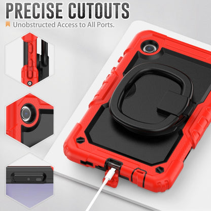 For Samsung Galaxy Tab A9 Handle Silicone Hydric PC Tablet Case with Shoulder Strap(Red) - Galaxy Tab A9 by buy2fix | Online Shopping UK | buy2fix