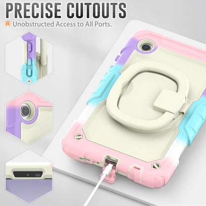 For Samsung Galaxy Tab A9 Handle Silicone Hydric PC Tablet Case with Shoulder Strap(Colorful Pink) - Galaxy Tab A9 by buy2fix | Online Shopping UK | buy2fix