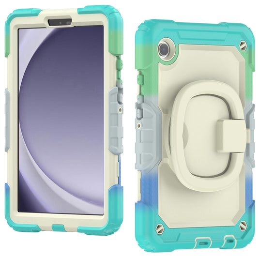 For Samsung Galaxy Tab A9 Handle Silicone Hydric PC Tablet Case with Shoulder Strap(Colorful Blue) - Galaxy Tab A9 by buy2fix | Online Shopping UK | buy2fix