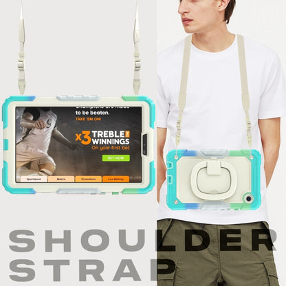 For Samsung Galaxy Tab A9 Handle Silicone Hydric PC Tablet Case with Shoulder Strap(Colorful Blue) - Galaxy Tab A9 by buy2fix | Online Shopping UK | buy2fix