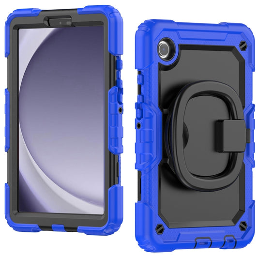 For Samsung Galaxy Tab A9 Handle Silicone Hydric PC Tablet Case with Shoulder Strap(Dark Blue) - Galaxy Tab A9 by buy2fix | Online Shopping UK | buy2fix