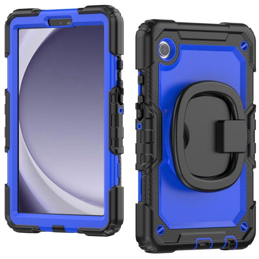 For Samsung Galaxy Tab A9 Handle Silicone Hydric PC Tablet Case with Shoulder Strap(Dark Blue PC) - Galaxy Tab A9 by buy2fix | Online Shopping UK | buy2fix