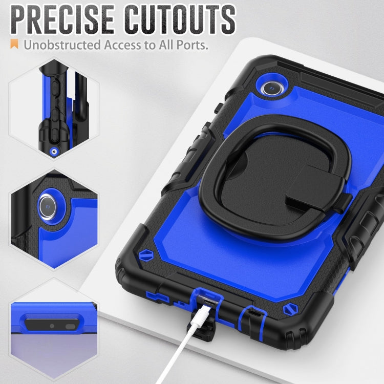 For Samsung Galaxy Tab A9 Handle Silicone Hydric PC Tablet Case with Shoulder Strap(Dark Blue PC) - Galaxy Tab A9 by buy2fix | Online Shopping UK | buy2fix