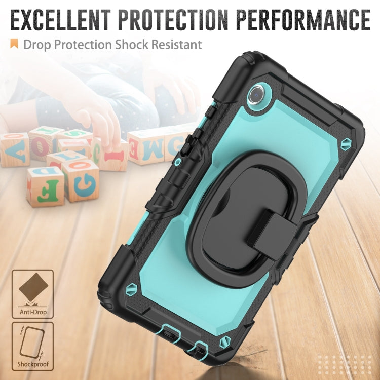 For Samsung Galaxy Tab A9 Handle Silicone Hydric PC Tablet Case with Shoulder Strap(Light Blue) - Galaxy Tab A9 by buy2fix | Online Shopping UK | buy2fix