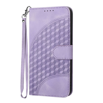 For OPPO A58 4G YX0060 Elephant Head Embossed Phone Leather Case with Lanyard(Light Purple) - OPPO Cases by buy2fix | Online Shopping UK | buy2fix