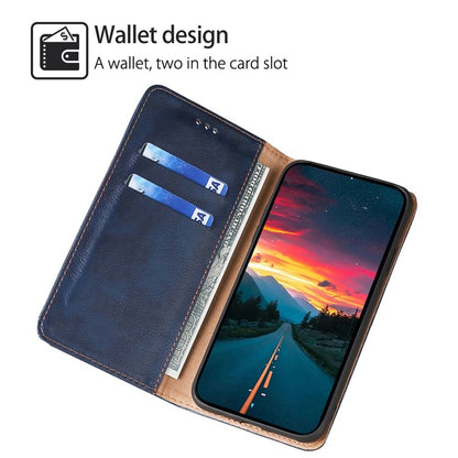 For Xiaomi 14 Gloss Oil Solid Color Magnetic Leather Phone Case(Blue) - 14 Cases by buy2fix | Online Shopping UK | buy2fix