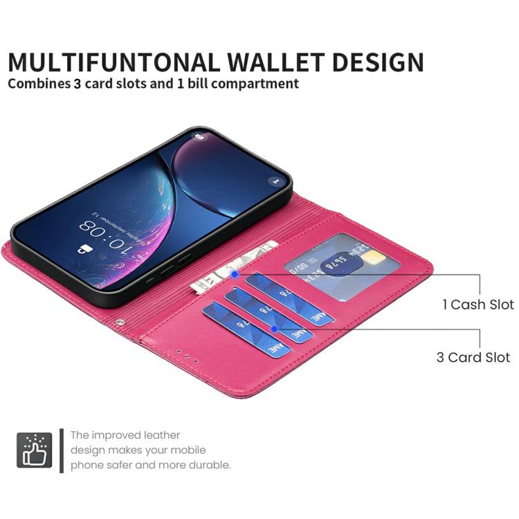 For iPhone Air Four-leaf Embossed Leather Phone Case(Rose Red) - iPhone Air Cases by buy2fix | Online Shopping UK | buy2fix