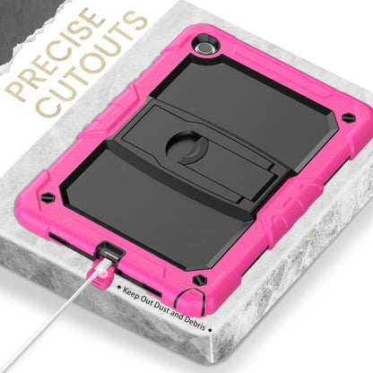 For Samsung Galaxy Tab A9+ Silicone Hydric PC Tablet Case with Shoulder Strap & Holder(Rose Red) - Galaxy Tab A9+ by buy2fix | Online Shopping UK | buy2fix