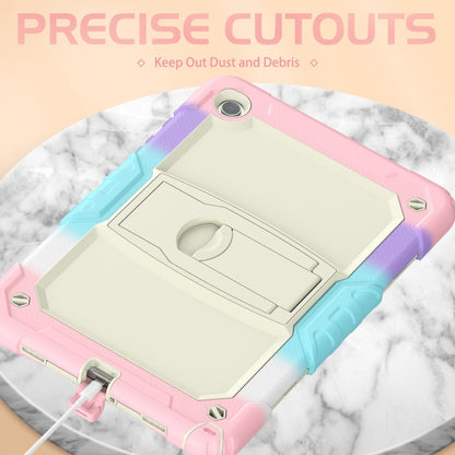 For Samsung Galaxy Tab A9+ Silicone Hydric PC Tablet Case with Shoulder Strap & Holder(Colorful Pink) - Galaxy Tab A9+ by buy2fix | Online Shopping UK | buy2fix