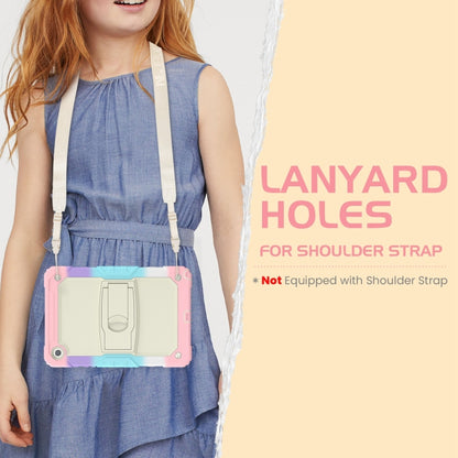 For Samsung Galaxy Tab A9+ Silicone Hydric PC Tablet Case with Shoulder Strap & Holder(Colorful Pink) - Galaxy Tab A9+ by buy2fix | Online Shopping UK | buy2fix