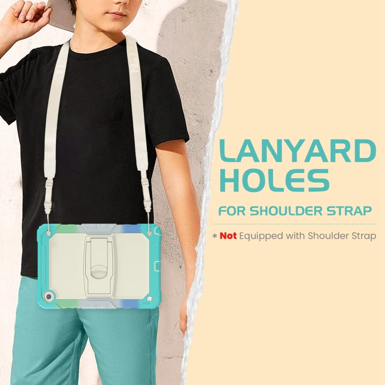 For Samsung Galaxy Tab A9+ Silicone Hydric PC Tablet Case with Shoulder Strap & Holder(Colorful Light Blue) - Galaxy Tab A9+ by buy2fix | Online Shopping UK | buy2fix