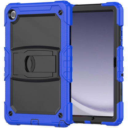 For Samsung Galaxy Tab A9+ Silicone Hydric PC Tablet Case with Shoulder Strap & Holder(Dark Blue) - Galaxy Tab A9+ by buy2fix | Online Shopping UK | buy2fix
