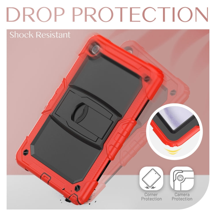 For Samsung Galaxy Tab A9+ Silicone Hydric PC Tablet Case with Shoulder Strap & Holder(Red) - Galaxy Tab A9+ by buy2fix | Online Shopping UK | buy2fix