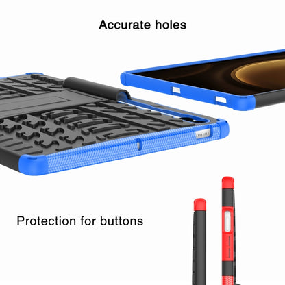 For Samsung Galaxy Tab S9 FE+ Tire Texture TPU + PC Tablet Case with Holder(Purple) by buy2fix