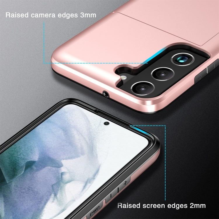 For Samsung Galaxy S25+ 5G Shockproof Armor Phone Case with Card Slot(Silver) by buy2fix