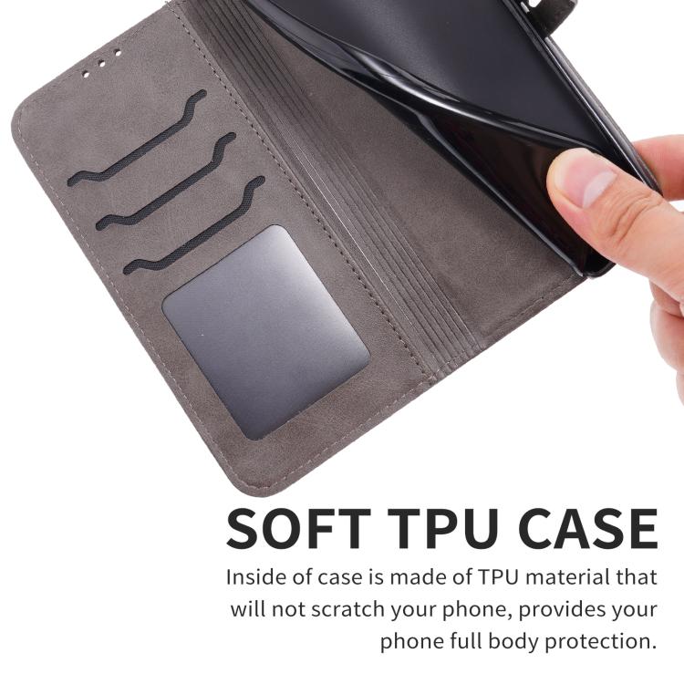 For Google Pixel 10 / 10 Pro Embossed Happy Cat Pattern Flip Leather Phone Case(Grey) - Google Cases by buy2fix | Online Shopping UK | buy2fix