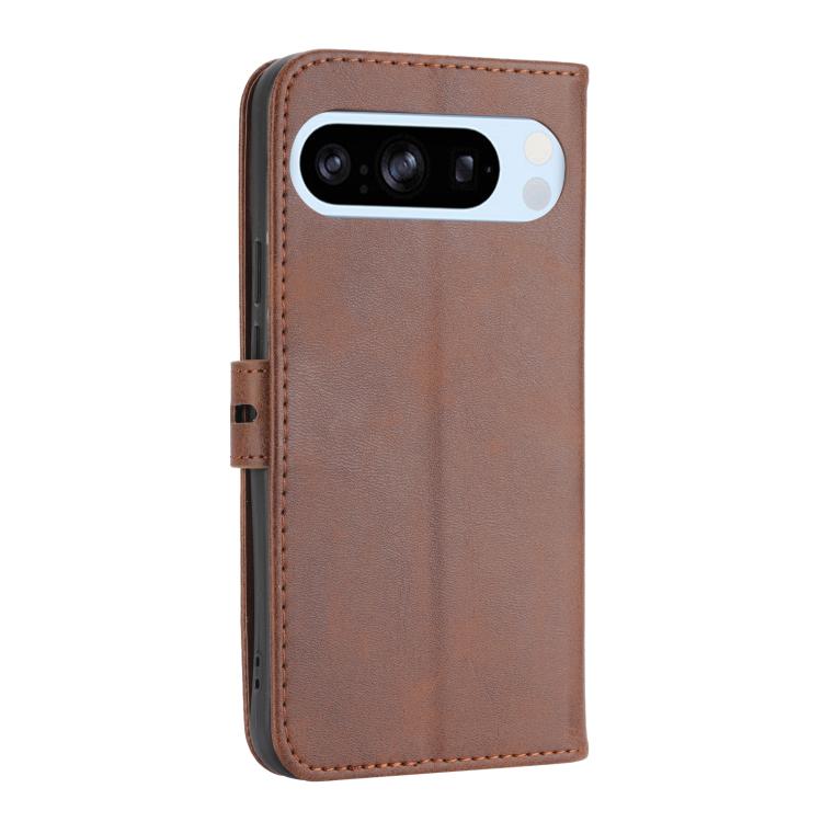 For Google Pixel 10 Pro XL Embossed Happy Cat Pattern Flip Leather Phone Case(Brown) - Google Cases by buy2fix | Online Shopping UK | buy2fix