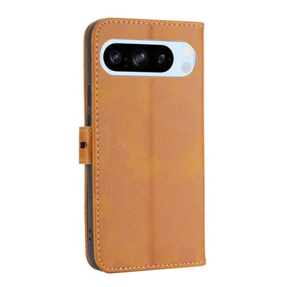 For Google Pixel 10 Pro XL Embossed Happy Cat Pattern Flip Leather Phone Case(Yellow) - Google Cases by buy2fix | Online Shopping UK | buy2fix