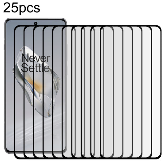 For OnePlus 12 25pcs 9H HD 3D Curved Edge Tempered Glass Film(Black) by buy2fix