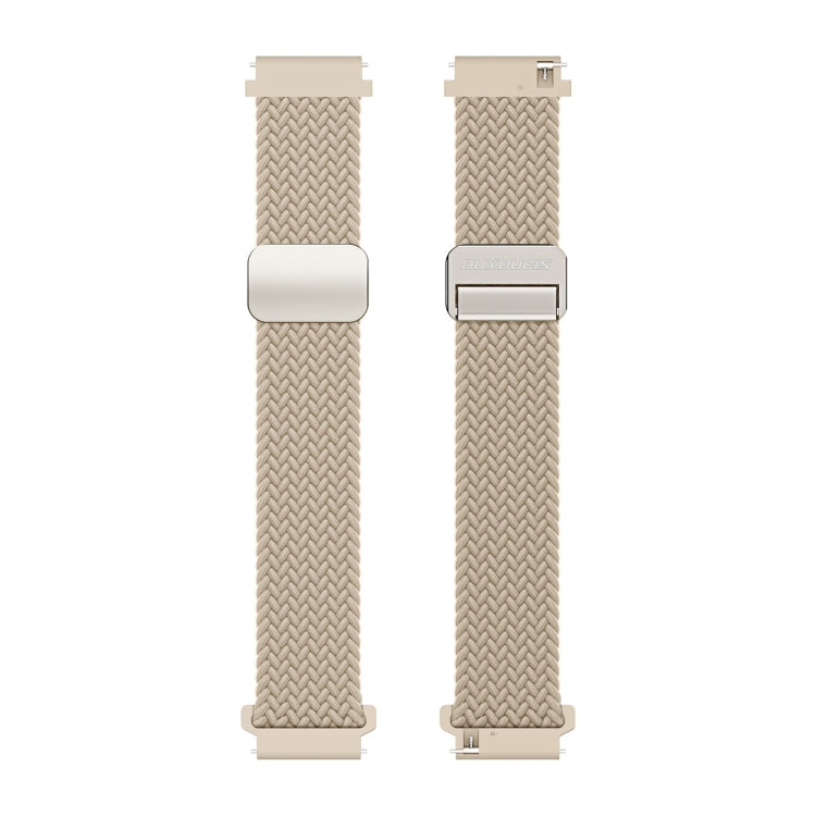 DUX DUCIS Mixture Pro Series Magnetic Buckle Nylon Braid Watch Band, Size:20mm(Beige) - 20mm Bands by DUX DUCIS | Online Shopping UK | buy2fix