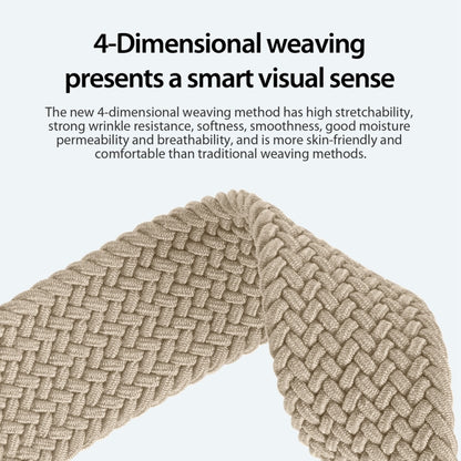 For Apple Watch SE 2023 44mm DUX DUCIS Mixture Pro Series Magnetic Buckle Nylon Braid Watch Band(Beige) by DUX DUCIS