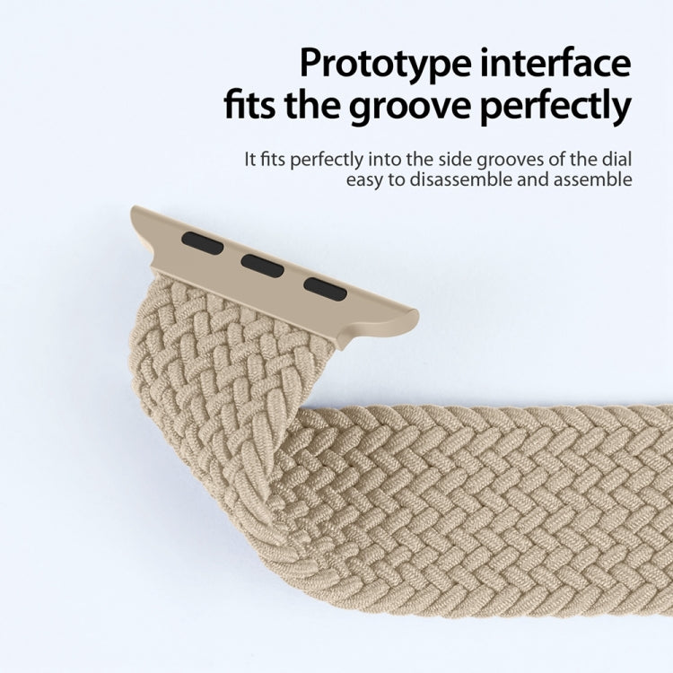 For Apple Watch SE 2023 44mm DUX DUCIS Mixture Pro Series Magnetic Buckle Nylon Braid Watch Band(Beige) by DUX DUCIS