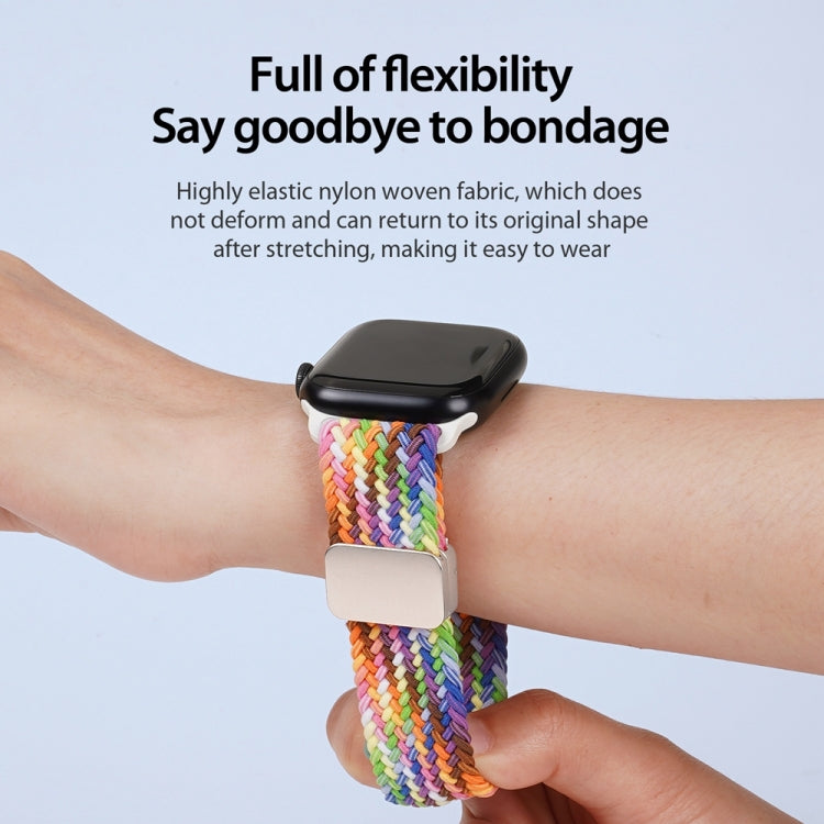 For Apple Watch Series 9 45mm DUX DUCIS Mixture Pro Series Magnetic Buckle Nylon Braid Watch Band(New Rainbow) - Watch Bands by DUX DUCIS | Online Shopping UK | buy2fix