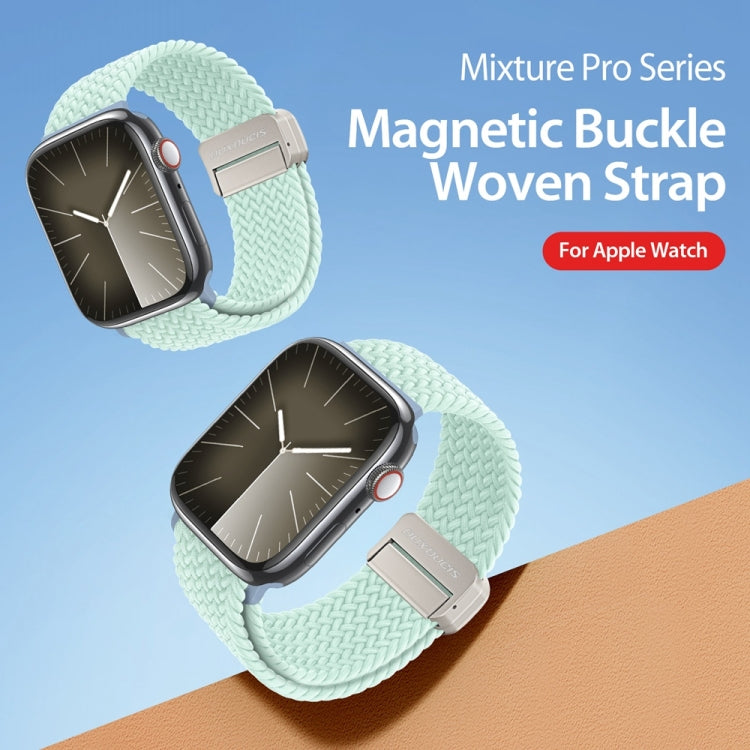 For Apple Watch Series 9 41mm DUX DUCIS Mixture Pro Series Magnetic Buckle Nylon Braid Watch Band(Light Mint) - Watch Bands by DUX DUCIS | Online Shopping UK | buy2fix