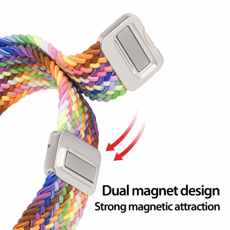 For Apple Watch Series 8 45mm DUX DUCIS Mixture Pro Series Magnetic Buckle Nylon Braid Watch Band(New Rainbow) - Watch Bands by DUX DUCIS | Online Shopping UK | buy2fix