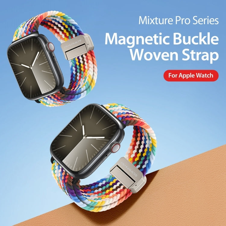 For Apple Watch Series 10 46mm DUX DUCIS Mixture Pro Series Magnetic Buckle Nylon Braid Watch Band(Rainbow) - Watch Bands by DUX DUCIS | Online Shopping UK | buy2fix