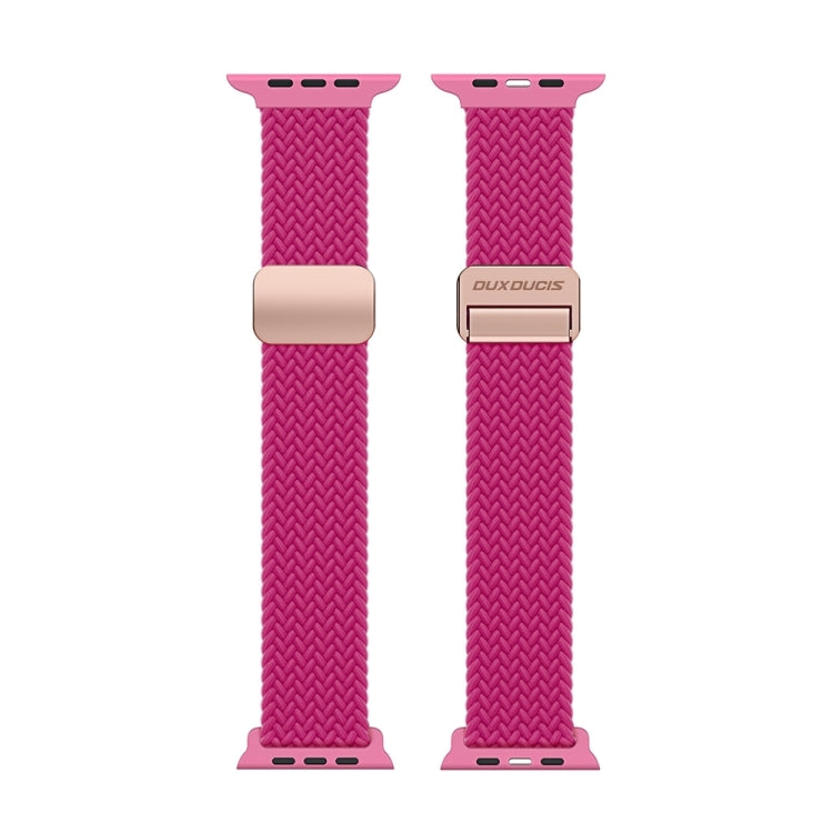 For Apple Watch Series 10 46mm DUX DUCIS Mixture Pro Series Magnetic Buckle Nylon Braid Watch Band(Raspberry Color) - Watch Bands by DUX DUCIS | Online Shopping UK | buy2fix