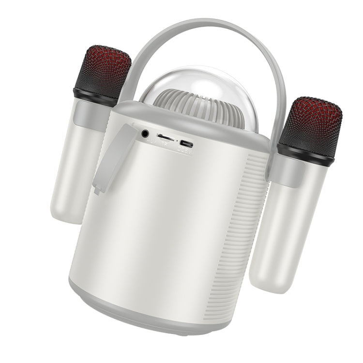 hoco BS59 Pearlescent Wireless Karaoke Bluetooth Speaker with Dual Mic(Grey) - Desktop Speaker by hoco | Online Shopping UK | buy2fix