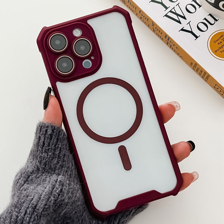 For iPhone 11 Pro Max Colorful Two-Color Lens Film MagSafe Magnetic Horn Acrylic+TPU Case(Red) by buy2fix