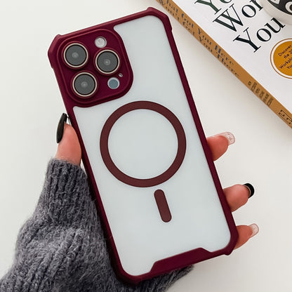 For iPhone 11 Pro Max Colorful Two-Color Lens Film MagSafe Magnetic Horn Acrylic+TPU Case(Red) by buy2fix