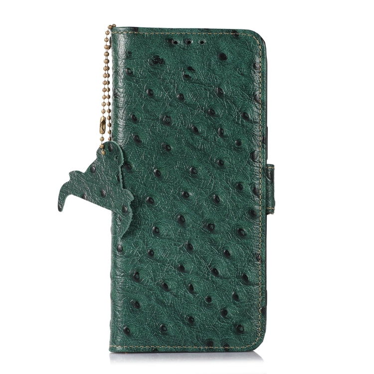 For Honor X5 Plus Ostrich Pattern Genuine Leather RFID Phone Case(Green) - Honor Cases by buy2fix | Online Shopping UK | buy2fix