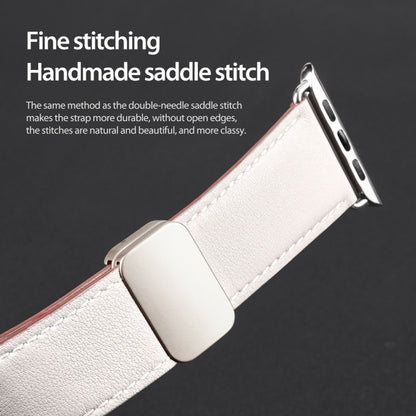 For Apple Watch Ultra 2 49mm DUX DUCIS YA Series Magnetic Buckle Genuine Leather Watch Band(White) - Watch Bands by DUX DUCIS | Online Shopping UK | buy2fix