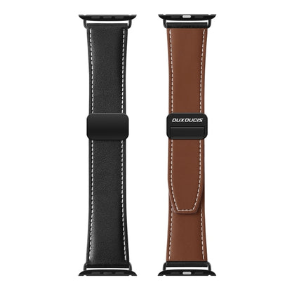 For Apple Watch Series 5 40mm DUX DUCIS YA Series Magnetic Buckle Genuine Leather Watch Band(Black) - Watch Bands by DUX DUCIS | Online Shopping UK | buy2fix