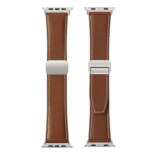 For Apple Watch Series 2 42mm DUX DUCIS YA Series Magnetic Buckle Genuine Leather Watch Band(Brown) by DUX DUCIS