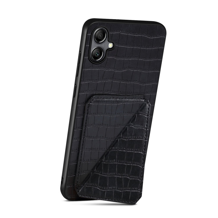 For Samsung Galaxy A32 5G Denior Imitation Crocodile Leather Back Phone Case with Holder(Black) - Galaxy Phone Cases by Denior | Online Shopping UK | buy2fix